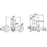 Μπαταρία Ντουζιέρας Μίξεως Σετ με Ντούς Μαύρη ART/DOT Interflex 087785