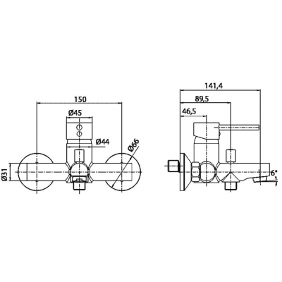 Μπαταρία Ντουζιέρας Μίξεως Σετ με Ντούς Μαύρη ART/DOT Interflex 087785