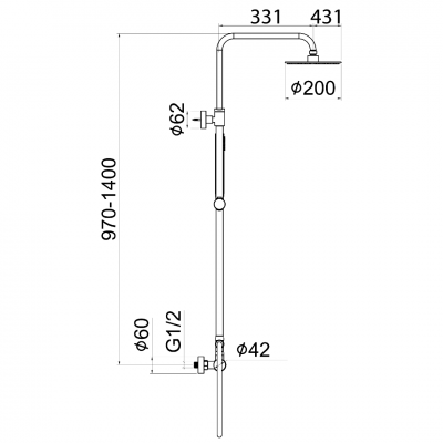 Μπαταρία Ντουζιέρας Μαύρη, ABS Κώδωνας, Ορειχάλκινη Βέργα, DOT 2 Ροών PRC MADE Interflex 087788