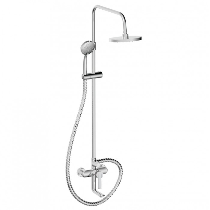 Μπαταρία Ντουζιέρας με Κολόνα Ντούζ 3 Εξόδων HERMES-SLIM ΧΡΩΜΕ Interflex 087819