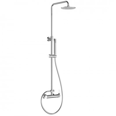 Μπαταρία Ντουζιέρας με Κολόνα Ντούζ 2 Ροών HERMES-SLIM Χρωμέ Interflex 087821