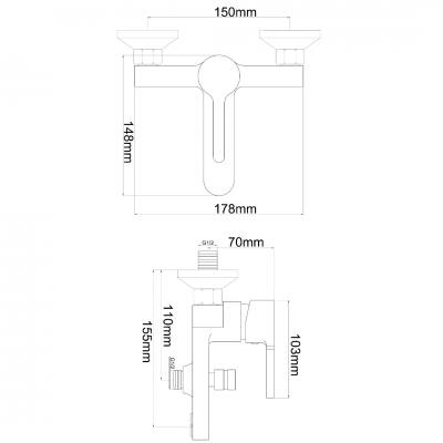 Μπαταρία Λουτρού Χρωμίου με Σετ Ντούζ Interflex Slim & Regal 087831