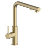 Μπαταρία Nεροχύτη Πάγκου Ψηλή Βούρτσα Χρυσό Ματ Vogue Interflex 087847