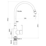 Μπαταρία Νεροχύτη Πάγκου Ψηλή Flex Double Black Interflex 087861