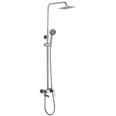 Μπαταρία - Στήλη Nτουζιέρας Complete Mod 3 Ροών Square ABS 20x20 Χρωμέ Inteflex 087926