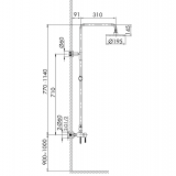 Μπαταρία - Στήλη Nτουζιέρας Dot 2 Ροών Piatto ABS Ø20 Χρωμέ Inteflex 087931