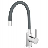 Μπαταρία Αναμεικτική Νεροχύτη πάγκου ψηλή Flex Χρωμέ με Ανθρακί Εύκαμπτο Ρουξούνι Interflex 087937