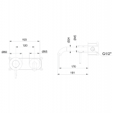 Εντοιχιζόμενη Μπαταρία Νιπτήρα Mix Art/Dot Interflex Gun Metal 087976