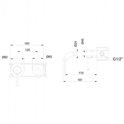 Εντοιχιζόμενη Μπαταρία Νιπτήρα Mix Art/Dot Interflex Gun Metal 087976