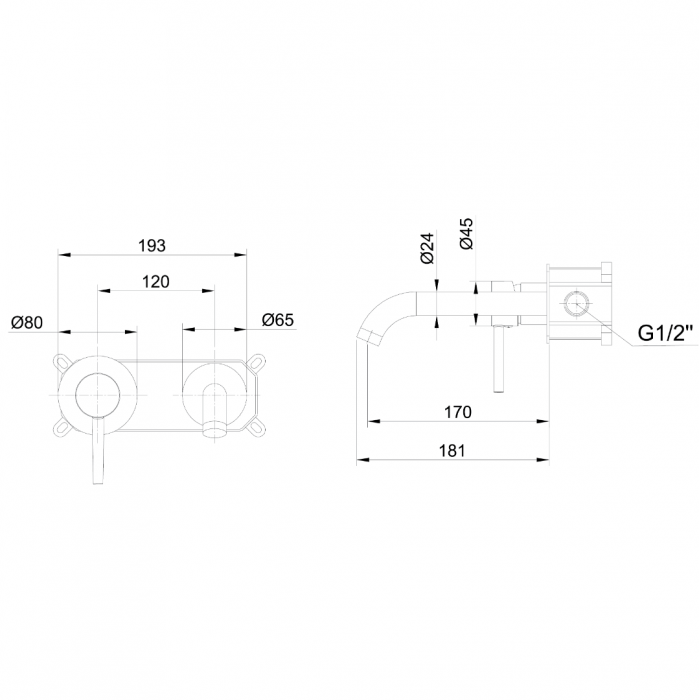Εντοιχιζόμενη Μπαταρία Νιπτήρα Mix Art/Dot Interflex Gun Metal 087976