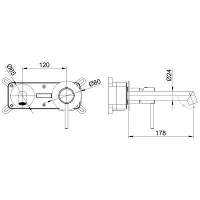 Εντοιχιζόμενη Μπαταρία Νιπτήρα Mix Dot Interflex Gun Metal 087978