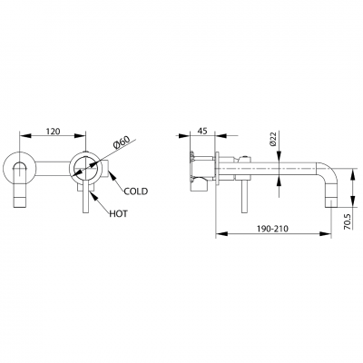 Σετ Νιπτήρος Εντοιχισμού με Βαλβίδα Hot Brown MM4 Interflex 088006