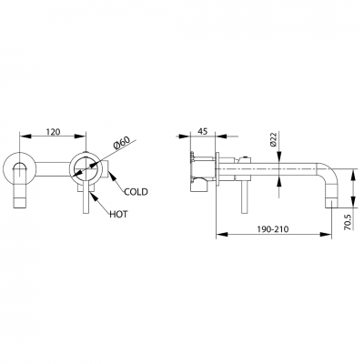 Σετ Νιπτήρος Εντοιχισμού με Βαλβίδα Timeless Rust MM4 Interflex 088007