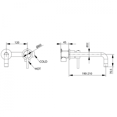 Σετ Νιπτήρος Εντοιχισμού με Βαλβίδα Light Stone MM4 Interflex 088008