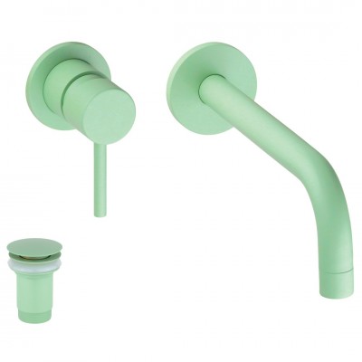 Σετ Νιπτήρος Εντοιχισμού με Βαλβίδα Pastel Green MM4 Interflex 088009