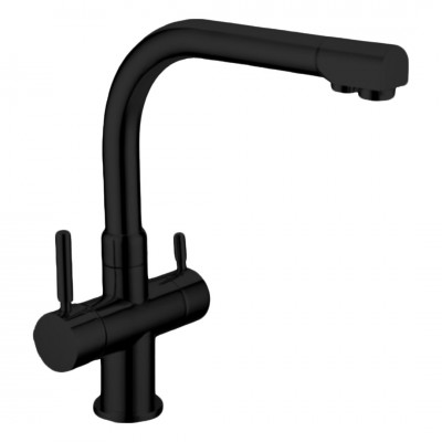 Μπαταρία Νεροχύτη Πάγκου Ψηλή με Παροχή για Φίλτρο Νερού Pure Μαύρο Interflex 088020