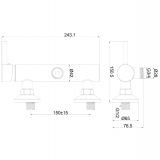 Μπαταρία Ντουζιέρας Χρωμέ (μόνο ο Κορμός) Simple Art Line 3/4 Interflex 089607