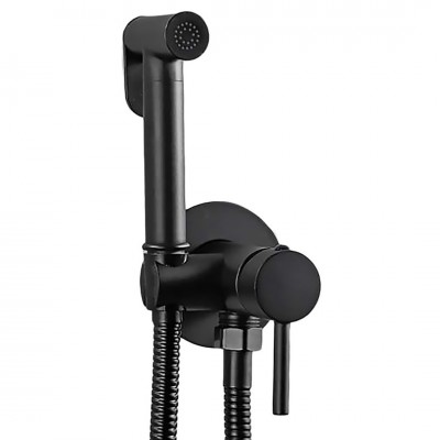 Σετ Διακόπτη Mix Μπιντέ Μαύρος Minimal με Στήριγμα Interflex 097060