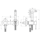 Σετ Διακόπτη Mix Μπιντέ Χρωμέ Ητα με Στήριγμα Interflex 097141