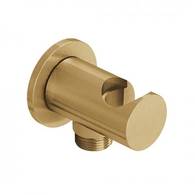 Επιτοίχια Παροχή Ορειχάλκινη με Στήριγμα Minimal Χρυσό ματ 097381