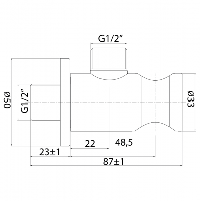 Επιτοίχια Παροχή Ορειχάλκινη με Στήριγμα Minimal Χρυσό ματ 097381