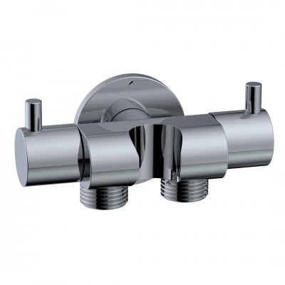 Διακόπτης Μπιντέ Οριζόντιος 1/2'' με Στήριγμα Double Round Χρωμέ 097662