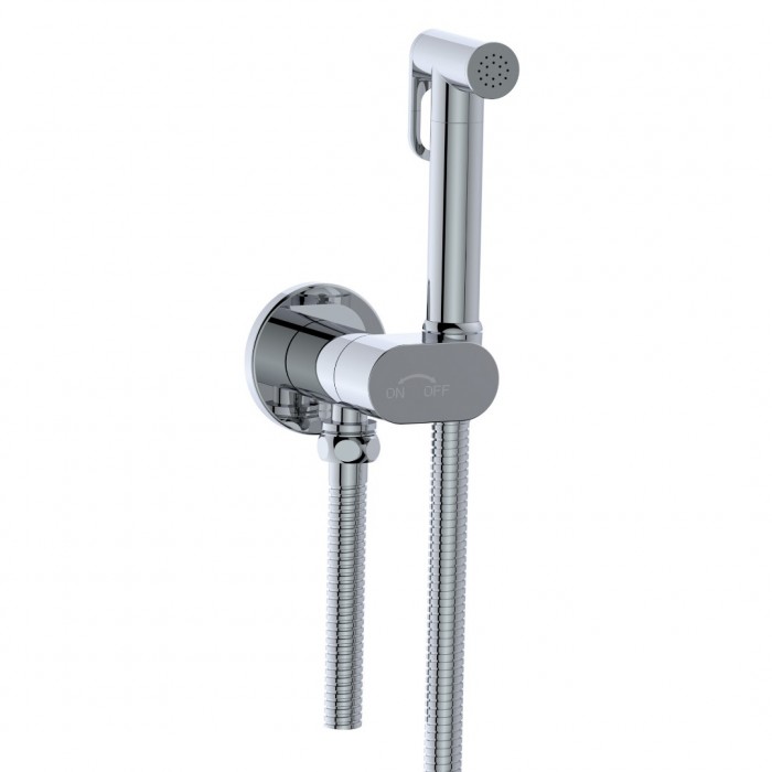 Σετ Διακόπτη Mix Μπιντέ Χρωμέ Terra με Στήριγμα Interflex 097788