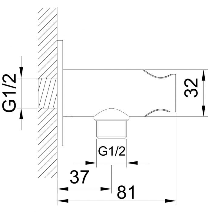 Επιτοίχια Παροχή INOX 316L με Στήριγμα ANDROMEDA Interflex 097804