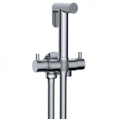 Σετ Διακόπτης Μπιντέ Οριζόντιος 1/2'' με Στήριγμα Double Round Χρωμέ 097882