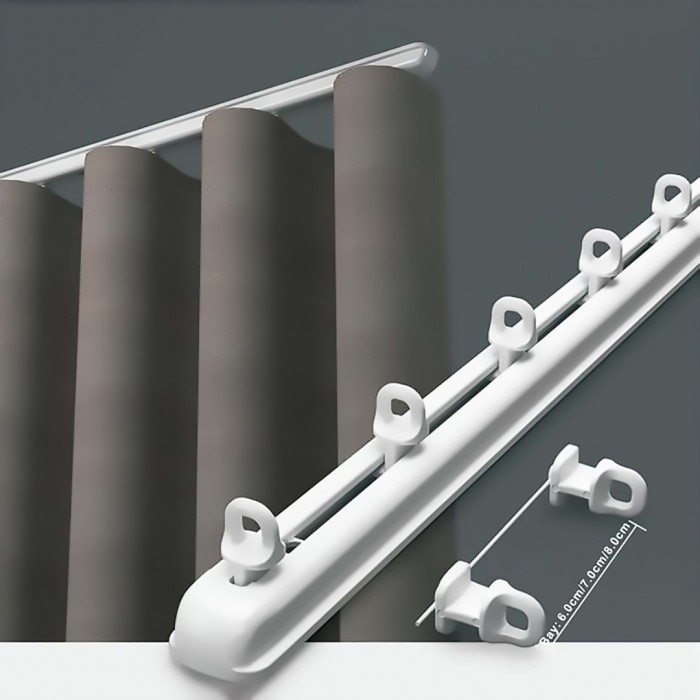 Μεταλλικός Μονός Σιδηρόδρομος Πτυσσόμενος με Σύστημα Wave Νο6 σε Διάσταση 1.23-2.26 m Frans Interior Design 12.123226/14