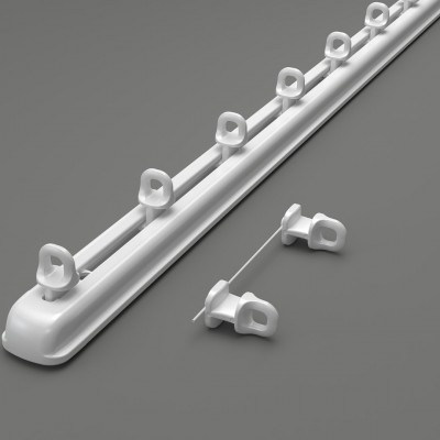 Μεταλλικός Μονός Σιδηρόδρομος Πτυσσόμενος με Σύστημα Wave Νο6 σε Διάσταση 1.23-2.26 m Frans Interior Design 12.123226/14