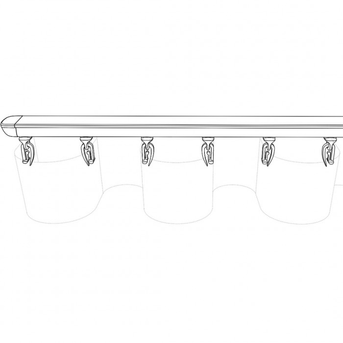 Μεταλλικός Μονός Σιδηρόδρομος Πτυσσόμενος με Σύστημα Wave Νο6 σε Διάσταση 1.23-2.26 m Frans Interior Design 12.123226/14