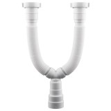 Πλαστικό Σιφώνι Νιπτήρα Σπιράλ Διπλό 1 1/2" Ø40-Ø50 Interflex 124035