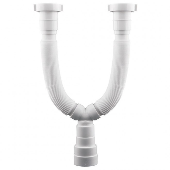 Πλαστικό Σιφώνι Νιπτήρα Σπιράλ Διπλό 1 1/2" Ø40-Ø50 Interflex 124035