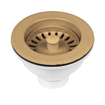 Ημιαυτόματη Βαλβίδα Νεροχύτη Βαρέου Τύπου με Πύρο Καφέ - TDF Interflex 124902