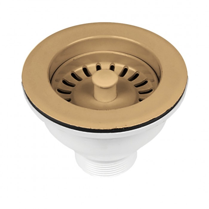 Ημιαυτόματη Βαλβίδα Νεροχύτη Βαρέου Τύπου με Πύρο Καφέ - TDF Interflex 124902