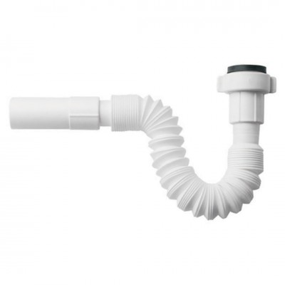 Πλαστικό Σιφώνι Νιπτήρα Σπιράλ Λευκό με Εσωτερικό Έλασμα 1 1/4'' Ø32 Interflex 125073