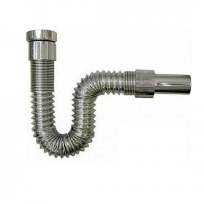 Πλαστικό Σιφώνι Νιπτήρα Σπιράλ Χρωμέ (με Έλασμα) 1 1/4'' Ø32 Interflex 127101