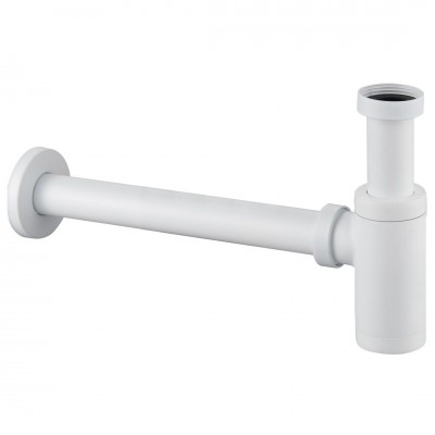 Σιφώνι Νιπτήρα Ορειχάλκινο Στρογγυλό σε Λευκό Ματ Χρώμα ROUND interflex 127639