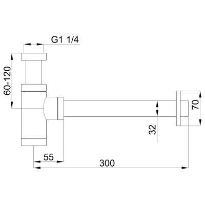 Σιφώνι Νιπτήρα Ορειχάλκινο Στρογγυλό σε Λευκό Ματ Χρώμα ROUND interflex 127639