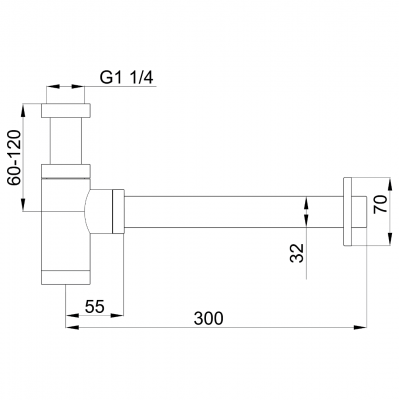Σιφώνι Νιπτήρα Ορειχάλκινο Στρογγυλό σε NICKEL BRUSHED Χρώμα ROUND interflex 127764