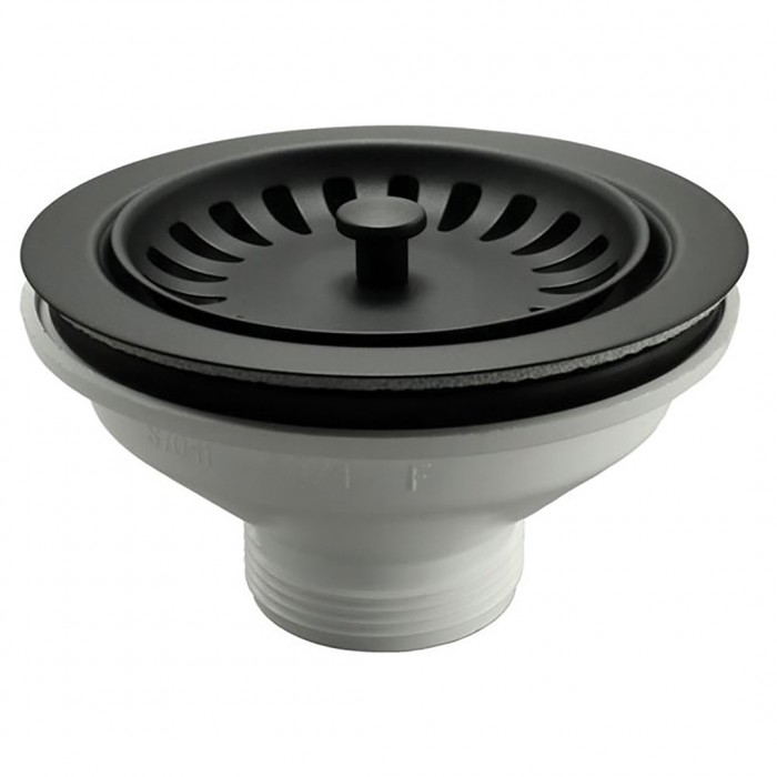 Ημιαυτόματη Βαλβίδα Νεροχύτη Βαρέου Τύπου με Πύρο Μαύρη Interflex 127779