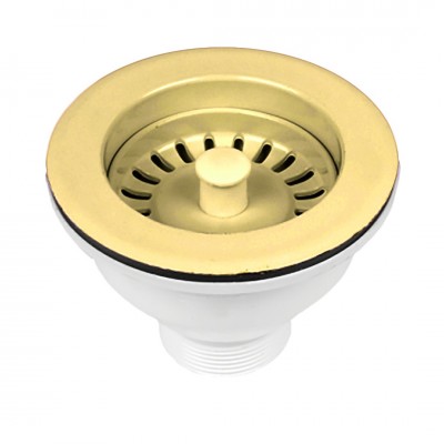 Ημιαυτόματη Βαλβίδα Νεροχύτη Βαρέου Τύπου με Πύρο Χρυσή Interflex 127920