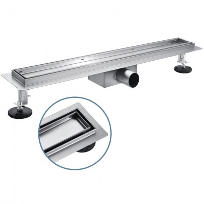 Κανάλι Nτουζιέρας Διπλής Όψης Βαρέως Τύπου 40cm Μεταλλικό Inox Interflex 147818