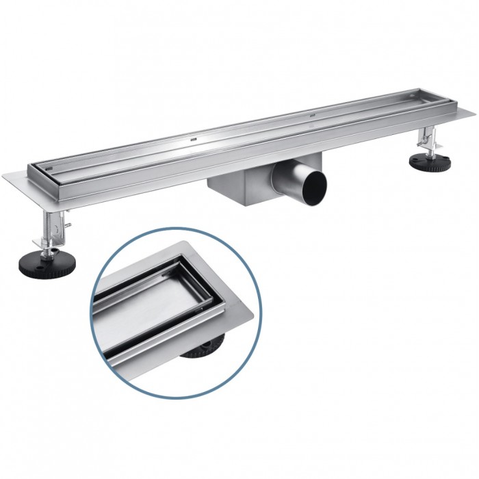 Κανάλι Nτουζιέρας Διπλής Όψης Βαρέως Τύπου 80cm Μεταλλικό Inox Interflex 147821