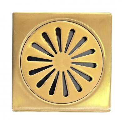 Σχάρα Δαπέδου Μπάνιου Στρογγυλή Ανοξείδωτη 304 12x12 Χρυσό Ματ Interflex 147997