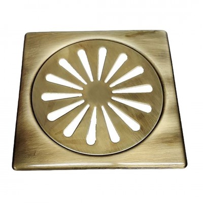 Σχάρα Δαπέδου Μπάνιου Στρογγυλή Ανοξείδωτη 304 12x12 Μπρονζέ Interflex 147999