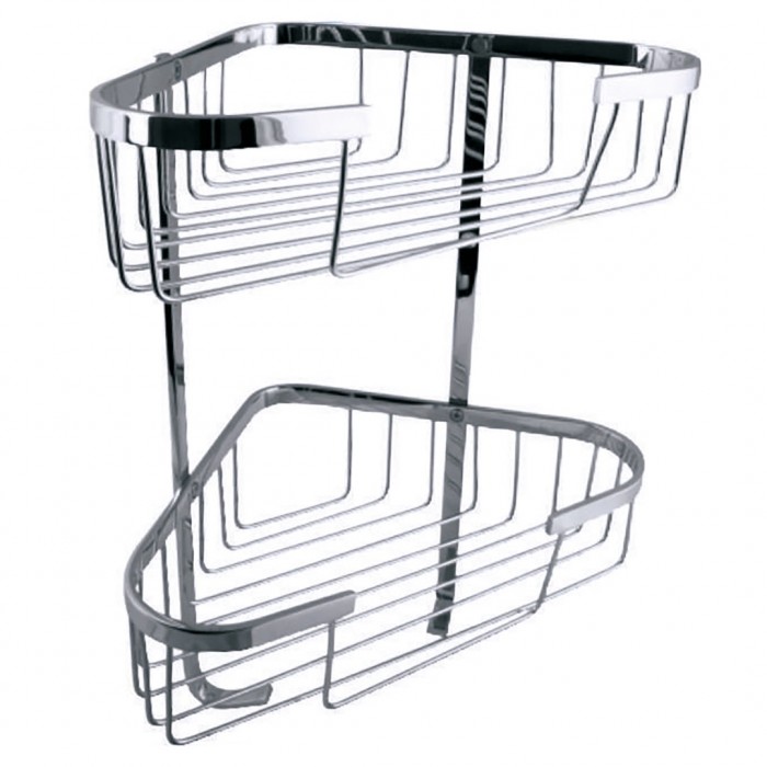 Ραφιέρα Μπάνιου Μεταλλική 2 Θέσεων Χρωμέ Inox Interflex 185130
