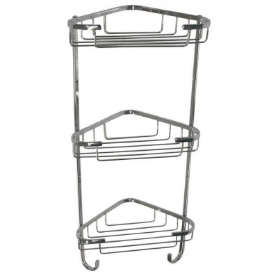 Ραφιέρα Μπάνιου Μεταλλική 3 Θέσεων Χρωμέ Inox Interflex 185132