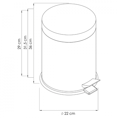 Χαρτοδοχείο Μπάνιου 12 Ltr Χρωμέ Interflex 185247